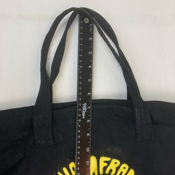 Michael Franti & Spearhead Black Heart Tote Bag Black Cotton Canvas Graphic Zip - Picture 6 of 8